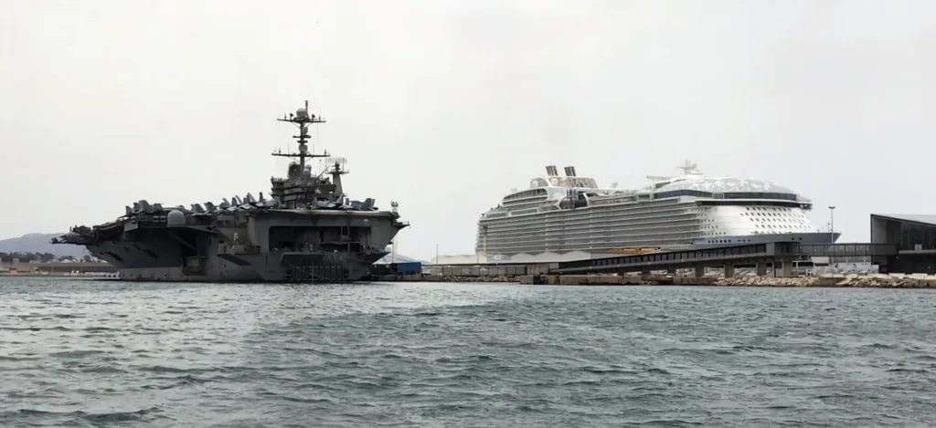 cruise ship vs aircraft carrier