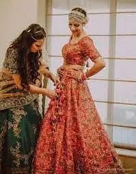 Behind the scenes Lehenga Pose